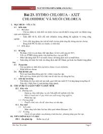 Giáo án Hóa học 10 - Bài 23: Hyđro chlorua - 