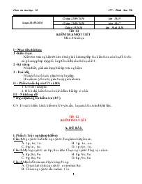 Giáo án Hóa học lớp 10 - Tiết 12: Kiểm tra một tiết