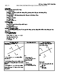 Bài dạy Hình học 10 NC tiết 27: Phương trình tổng quát đường thẳng