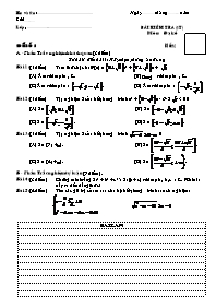 Bài kiểm tra (1 tiết) môn: Đại số 10 - Chương 4