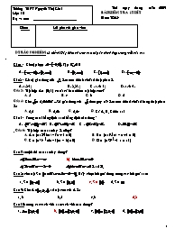 Bài kiểm tra 1 tiết môn: Toán Đại