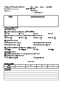 Bài kiểm tra 45 phút môn Toán 10 (Đại số) - Chương II