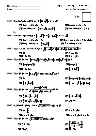 Bài kiểm tra Đại số 10