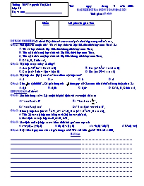 Bài kiểm tra môn Toán 10 (Đại số) - Chương I - Đề 1