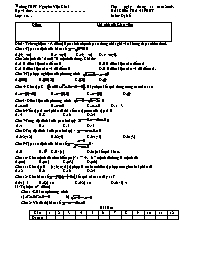 Bài kiểm tra môn Toán 10 (Đại số) tuần 13 thời gian: 45 phút - Đề 3