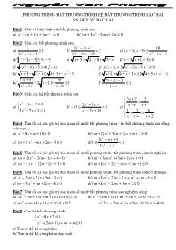 Bài tập Phương trình- Bất phương trình hệ bất phương trình bậc hai và quy về bậc hai