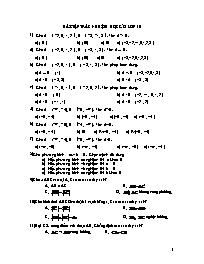 Bài tập trắc nghiệm Toán học kì 1 lớp 10