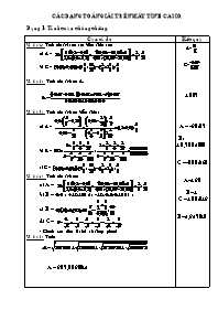 Các dạng toán giải trên máy tính Casio