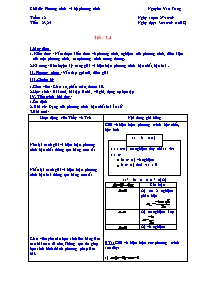 Chủ đề: Phương trình và hệ phương trình - Tiết 3, 4