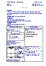 Chủ đề: Phương trình và hệ phương trình - Tiết 9, 10