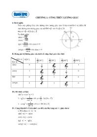 Chương 1: Công thức lượng giác