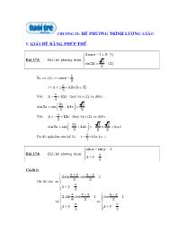 Chương IX: Hệ phương trình lượng giác