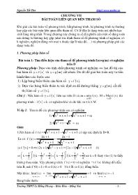 Chuyên đề Chương VII: Bài toán liên quan đến tham số