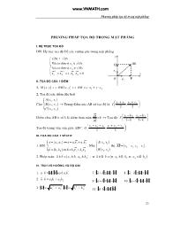 Công thức và bài tập Phương pháp tọa độ trong mặt phẳng