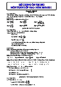 Đề cương ôn thi học kì I môn Toán lớp 10