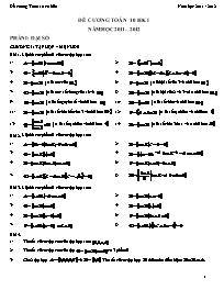 Đề cương Toán 10 cơ bản học kì 1