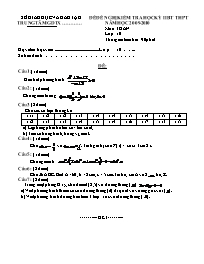 Đề đề nghị kiểm tra học kỳ II bổ túc THPT môn: Toán lớp 10