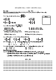 Đề kiểm tra 1 tiết chương II - Đại số 10