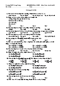 Đề kiểm tra 1 tiết môn: Toán lớp 10 chuẩn (Đại số - Chương 1)