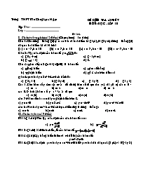 Đề kiểm tra 45 phút môn học Đại số - Lớp 10