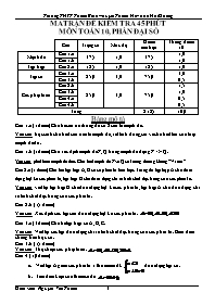 Đề kiểm tra 45 phút môn Toán 10, phần Đại Số - Trường THPT Thanh Bình
