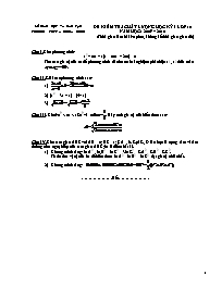 Đề kiểm tra chất lượng học kỳ I lớp 10 môn Toán