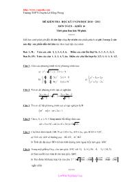 Đề kiểm tra học kỳ I môn Toán học – khối 10