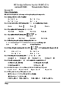 Đề ôn tập kiểm tra học kỳ II Toán 10