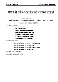 Đề tài Các phương pháp giải phương trình và bất phương trình chứa căn