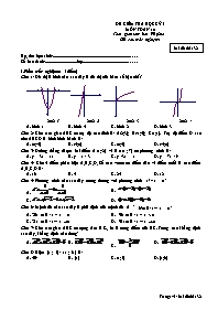 Đề tham khảo thi học kỳ I môn: Toán khối 10 (Đề 20)