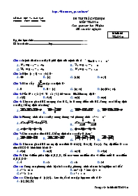 Đề tham khảo thi học kỳ I môn: Toán khối 10 (Đề 9)
