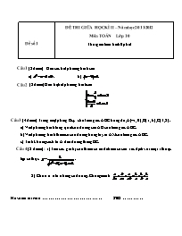 Đề thi giữa học kì II – Môn Toán lớp 10