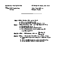 Đề thi học kỳ I trường THPT Nguyễn Đáng môn Toán- Khối 10 (Đề 11)