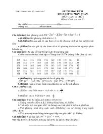 Đề thi học kỳ II khối lớp 10; Môn: Toán thời gian: 90 phút