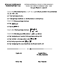 Đề thi kiểm tra chất lượng học kì I Toán 10 cơ bản