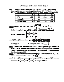 Đề thi thử Học kỳ II Toán 10 - Đề 1