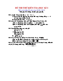 Đề thi thử kiểm tra học kì I môn Toán lớp 10 (Đề 11)