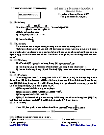 Đề thi tuyển sinh vào lớp 10 môn thi: Toán năm 2011 Hà Nội