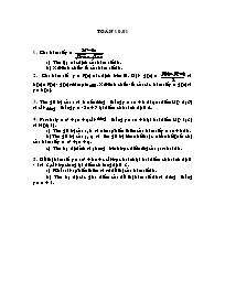 Đề Toán lớp 10 - Đề 1