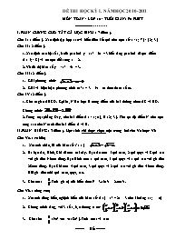 Đề và hướng dẫn giải thi học kỳ I môn Toán lớp 10 - Đề 5