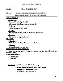 Giáo án chủ đề tự chọn 10 chủ đề 2: Giải tam giác