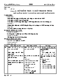 Giáo án Đại 10 - Chương IV: Bất đẳng thức và bất phương trình (phần 1)