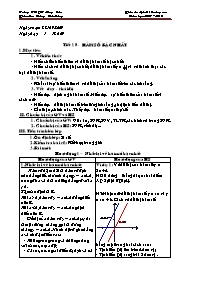 Giáo án Đại 10 nâng cao tiết 18: Hàm số bậc nhất