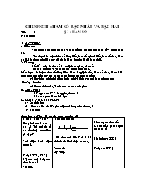 Giáo án Đại 10 tiết 14, 15: Hàm số