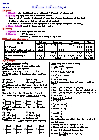 Giáo án Đại số 10 CB 4 cột tiết 45: Kiểm tra 1 tiết chương 4