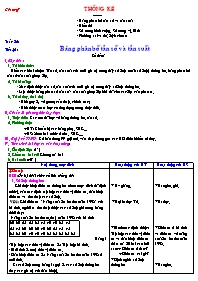 Giáo án Đại số 10 CB 4 cột tiết 46: Bảng phân bố tần số và tần suất