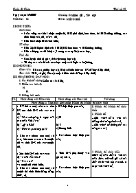 Giáo án Đại số 10 chuẩn tiết 1: Mệnh đề