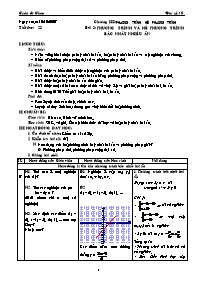 Giáo án Đại số 10 chuẩn tiết 23: Phương trình và hệ phương trình bậc nhất nhiều ẩn