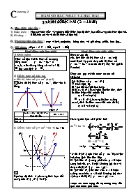 Giáo án Đại số 10 chương 2 tiết 3: Hàm số bậc hai (2 + 1 tiết)