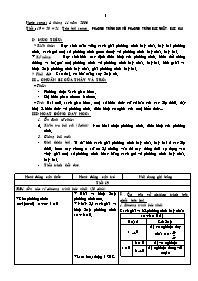 Giáo án Đại số 10 - Chương 3 - Tiết 19, 20, 21: Phương trình qui về phương trình bậc nhất, bậc hai